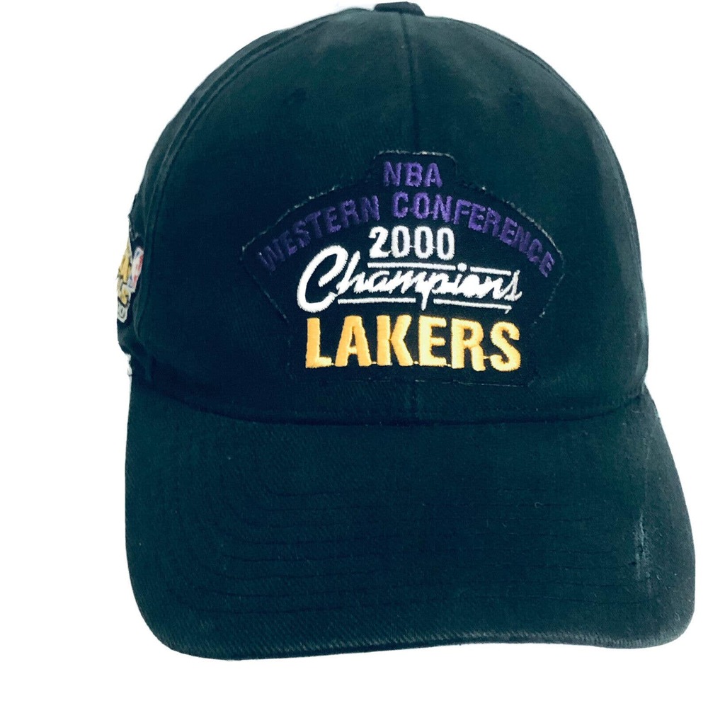 Nike Vintage Y2K Lakers Basketball Hat logo embroidery black purple NBA Finals